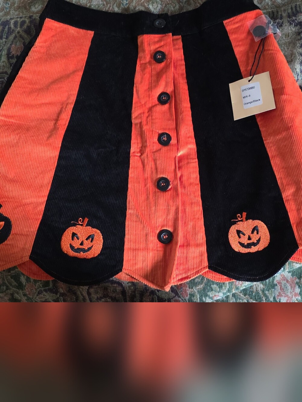 Smak Parlour/Irregular Choice Halloween Pumpkin Panel Capelet - Black & Orange